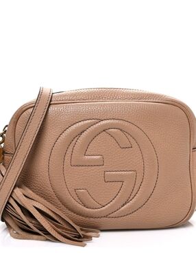 Gucci Soho Leather Disco Crossbody Bag in Beige